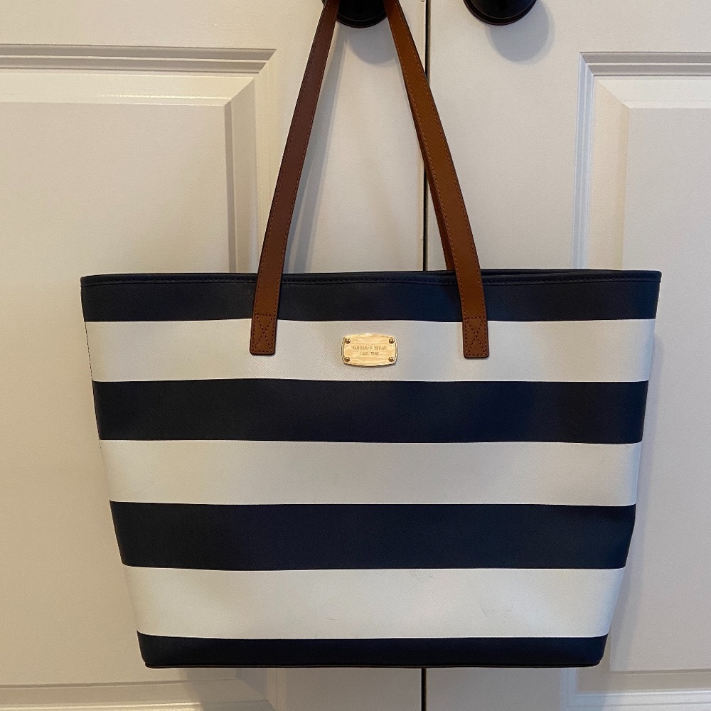 Michael Kors Navy/White Stripe Tote Bag